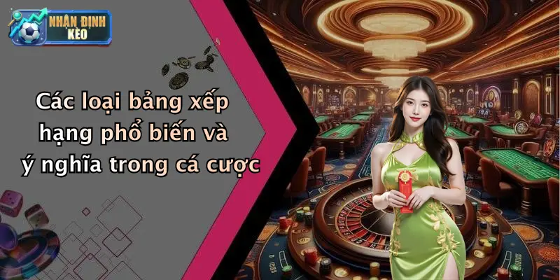 Các loại bảng xếp hạng phổ biến và ý nghĩa trong cá cược